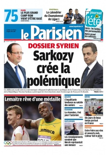 Le Parisien + Cahier de Paris du 09 Aout 2012